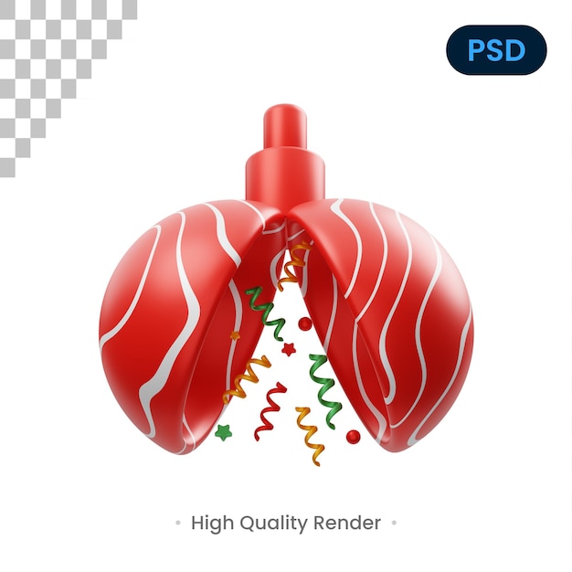 PSD konfetti-ball 3d icon premium psd