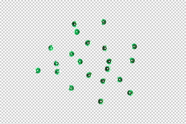 Konfetti mit grünen Punkten Grüner Scheindekorationsausschnitt Psd-Datei
