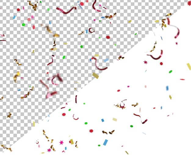 Konfetti-Partikel-Effekt mit transparentem Hintergrund