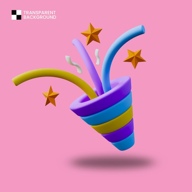Konfetti-Party 3D-Symbol isoliert