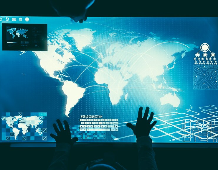 PSD konsep bisnis global futuristik