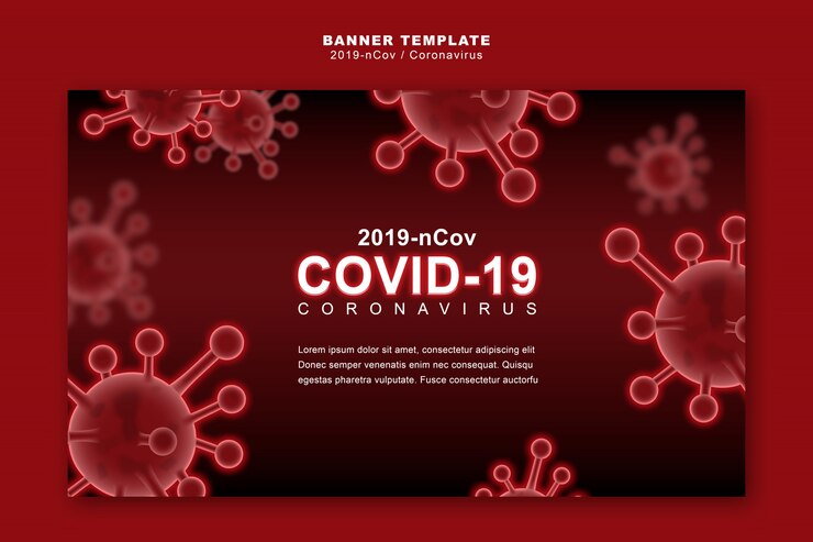 PSD konsep coronavirus atau covid-19, templat banner