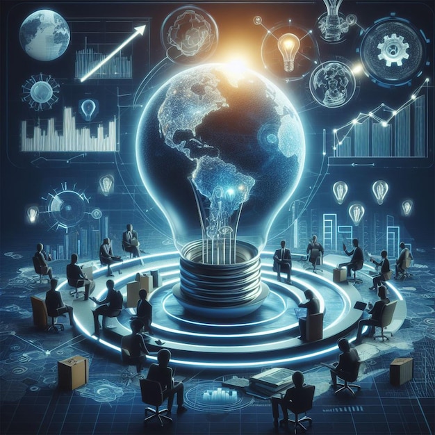 Konzept der Strategie Geschäftsideen für die Innovationsplanung