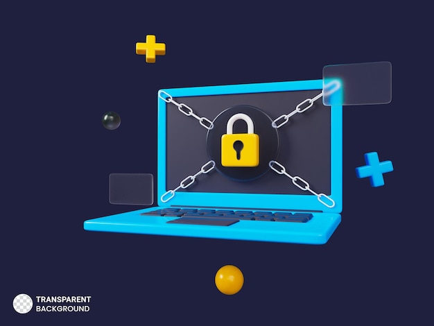 Konzept des Computersicherheitssystems mit isoliertem Vorhängeschloss-Symbol