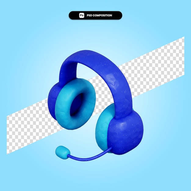 Kopfhörer 3D-Darstellung isoliert