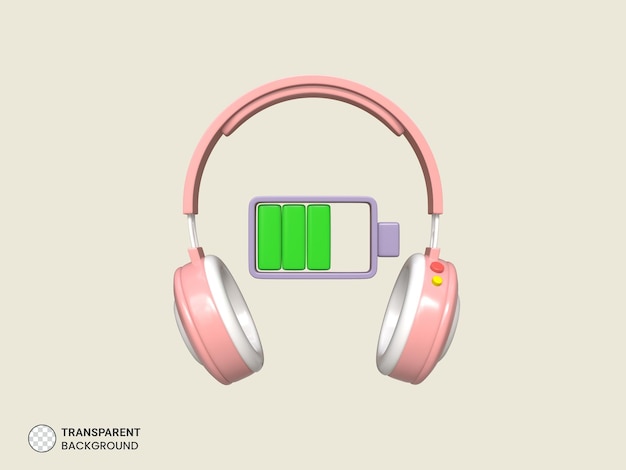 Kopfhörer-headset-symbol isolierte 3d-render-illustration