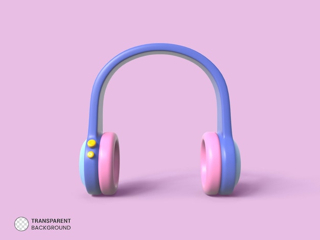 PSD kopfhörer-headset-symbol isolierte 3d-render-illustration