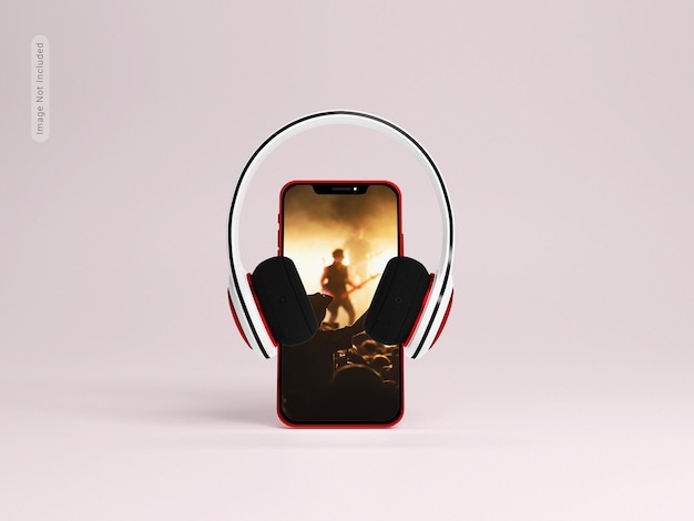 Kopfhörer mit Konzeptmodell für mobile Musik