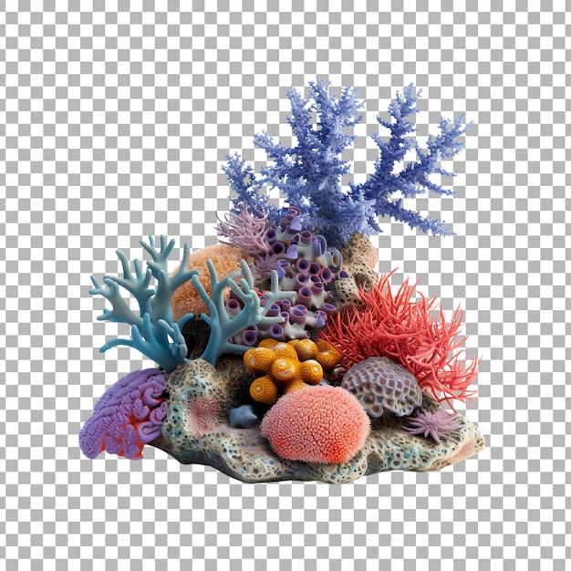 PSD korallenriff isoliert auf einem transparenten hintergrund