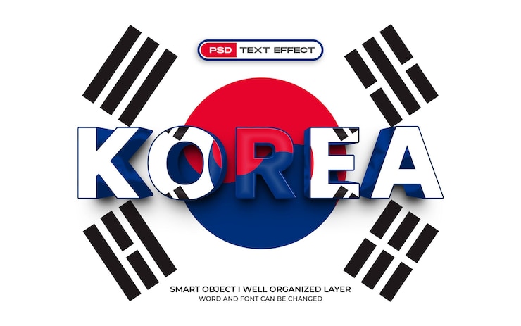 PSD korea editable text effect