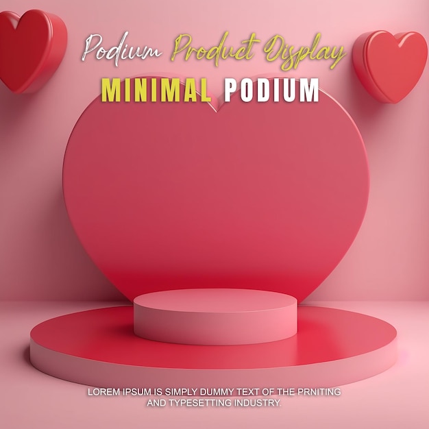 Kosmetik-Ausstellung Produkt Valentinstag rund um das Podium Stand Podium Szene für die Produktpräsentation