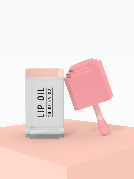 Kosmetik-lippenöl container branding mockup