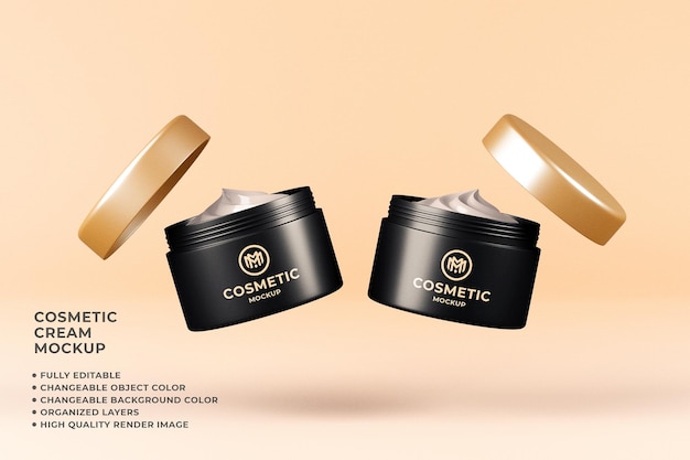 Kosmetische Creme Mockup Floating Editable Color 3D Render