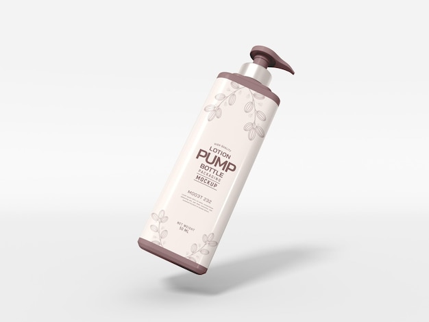 Kosmetische lotion pumpflasche mit box mockup