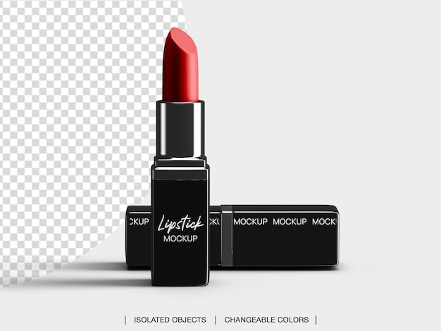 Kosmetisches lippenstift-make-up-verpackungsmodell isoliert