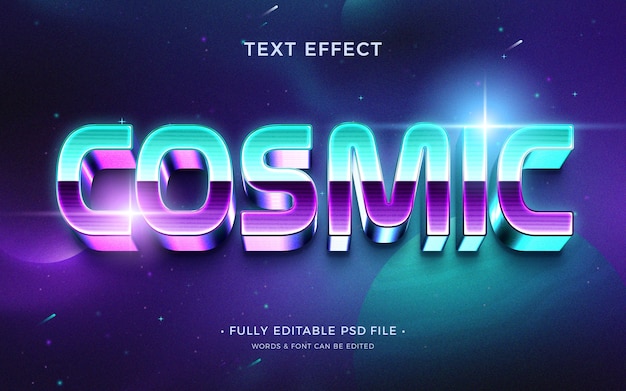 PSD kosmischer texteffekt