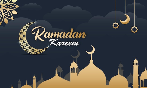 Kostenlos psd islamischer stil ramadan kareem und eid dekoratives banner