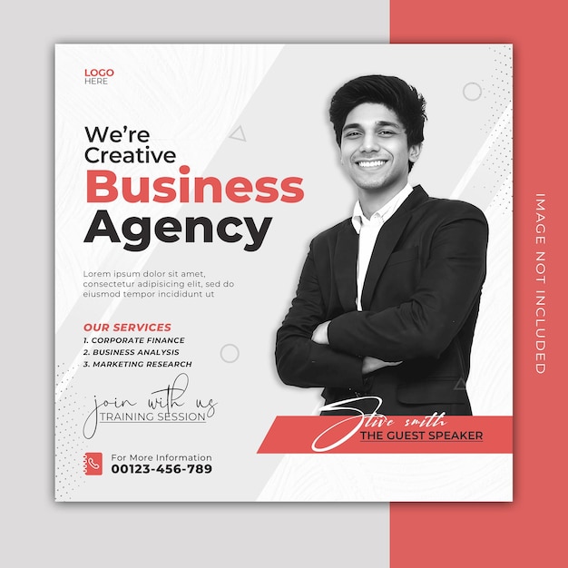 Kostenlose digitale Marketingagentur und Corporate Social Media Banner Vorlage für Instagram-Post