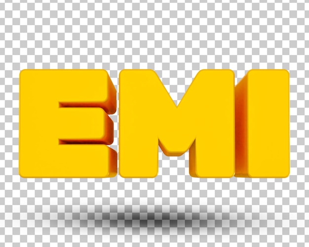 Kostenlose EMI 3D-Text-PSD-Datei mit durchsichtigem Hintergrund