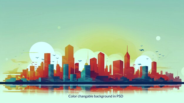 PSD kostenlose flat color abstract city hd hintergrund in psd