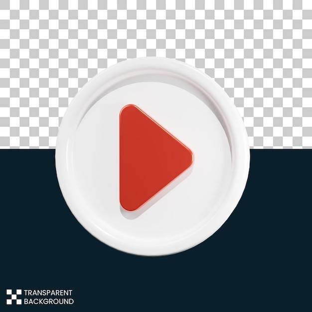 Kostenlose PSD-Datei 3D-Play-Symbol rendert weißen Hintergrund