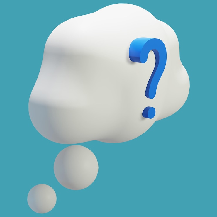 PSD kostenlose psd-datei 3d-rendering bubble chat mit wolkenform weißer farbe und fragezeichen