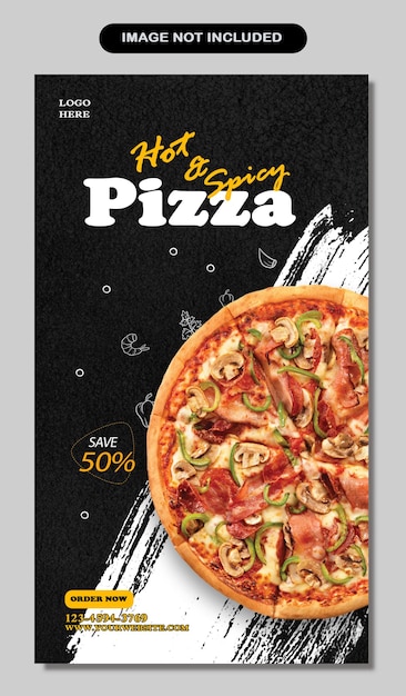 Kostenlose PSD-Food-Social-Media-Post- und Instagram-Banner-Post-Design-Vorlage