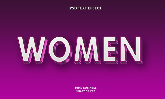 Kostenlose PSD-Frauen 3D-bearbeitbare Texteffekte