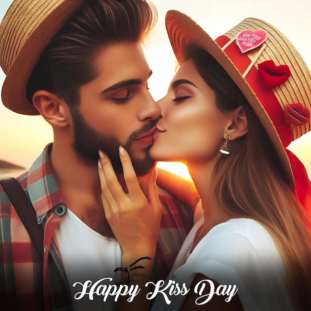 PSD kostenlose psd happy kiss day social-media-post-design