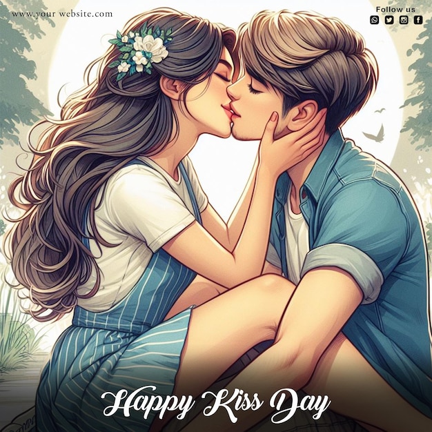 PSD kostenlose psd happy kiss day social-media-post-design