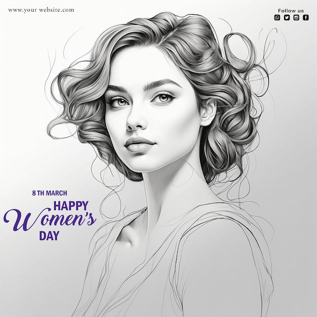 PSD kostenlose psd happy womens day social media poster-design