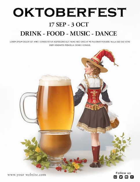 PSD kostenlose psd oktoberfest bier party social media banner vorlage design