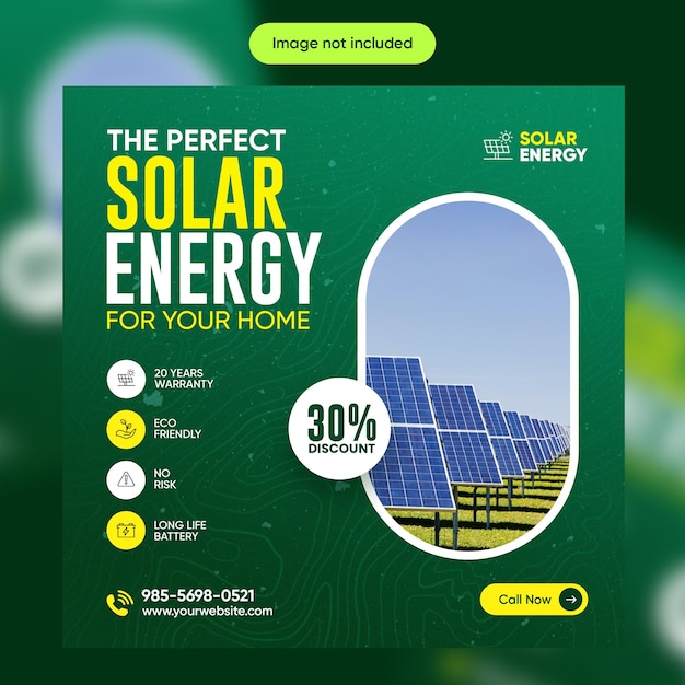 Kostenlose Solarpanel-Post-Vorlage für soziale Medien
