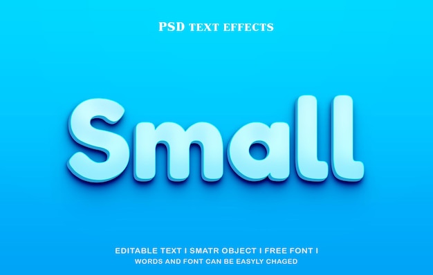 Kostenloser Download des Premium-Designs für kleine Texteffekte in 3D