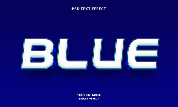 Kostenloser PSD-blauer 3D-bearbeitbarer Texteffekt