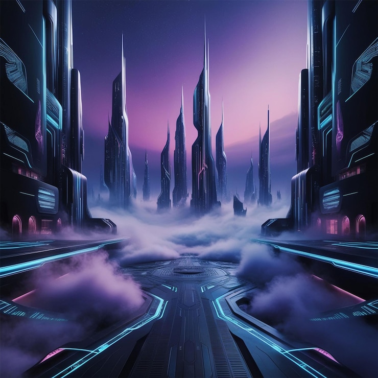 PSD kostenloses foto moderner futuristischer science-fiction-hintergrund
