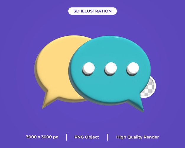 Kostenloses PSD-Chat-Symbol 3D-Rendering