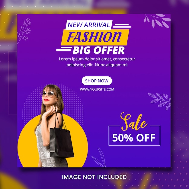 Kostenloses PSD Fashion Big Sale Square Banner