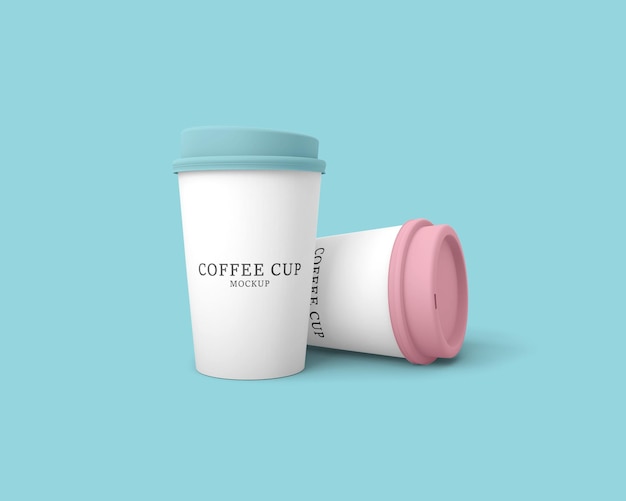 Kostenloses PSD-Modell einer Kaffeetasse und einer Tasse mit der Aufschrift „Kaffeetasse“.
