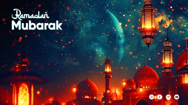 PSD kostenloses psd ramadan mubarak monat des fastens für muslime social media banner poster