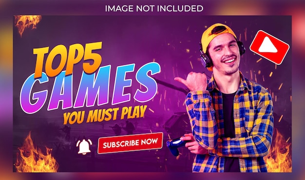 PSD kostenloses psd-top-online-spiel-youtube-thumbnail-design