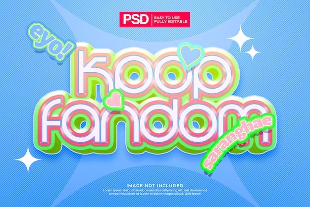 Kpop Fandom bearbeitbarer Texteffekt
