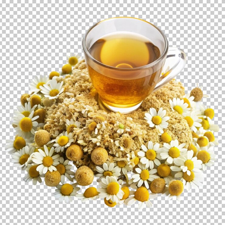PSD kräutertee auf durchsichtigem hintergrund