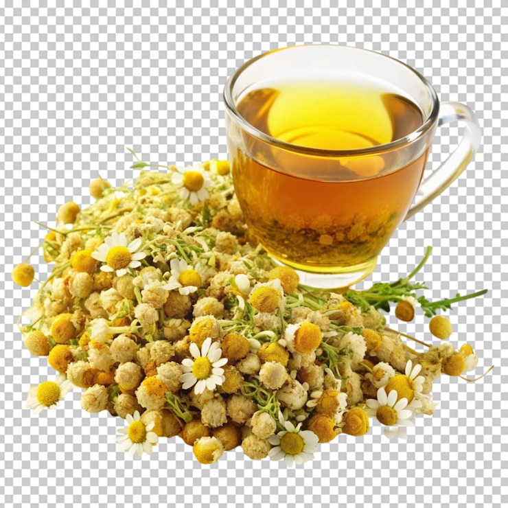PSD kräutertee auf durchsichtigem hintergrund