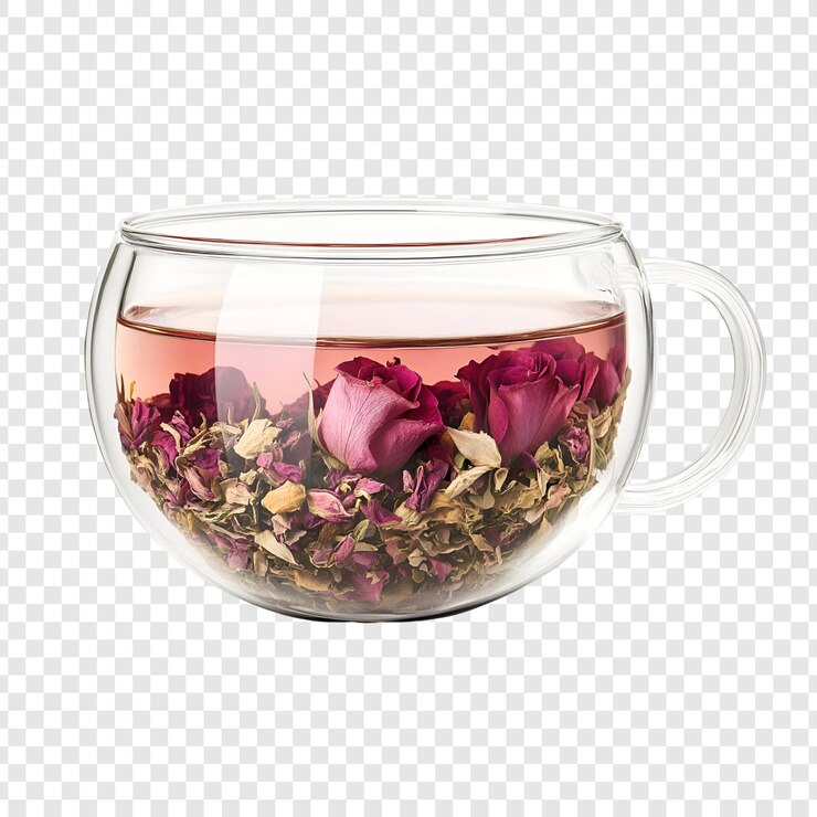 PSD kräutertee, isoliert auf durchsichtigen