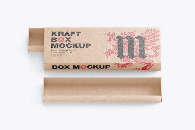 Kraft Box Mockup 3D-Rendering