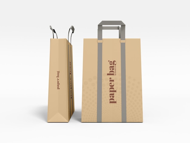 Kraftpapier einkaufstasche branding mockup