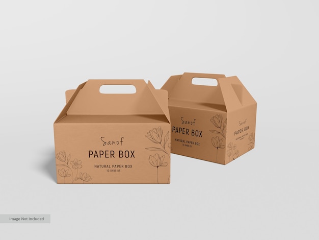 Kraftpapier Food Box Verpackung Mockup