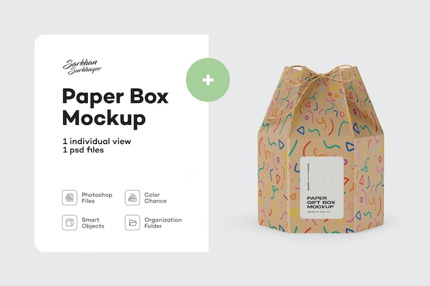 Kraftpapier geschenkbox mockup