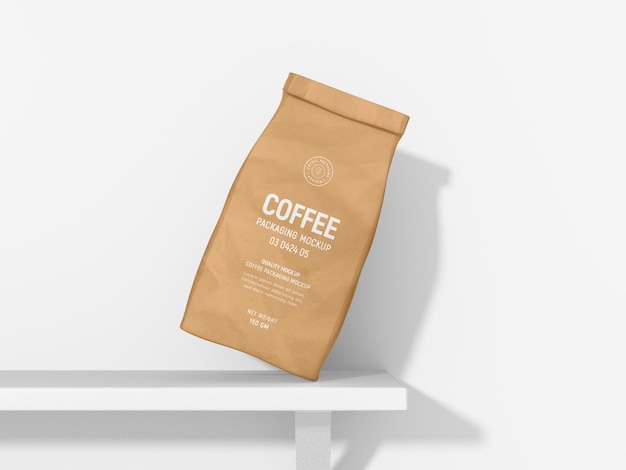 Kraftpapier Kaffeebeutel Branding Mockup